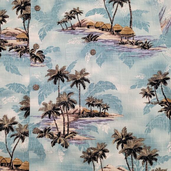 Campia Moda Beach Palm-Tree Button Shirt Large 23x30 Summer AOP - Picture 8 of 12